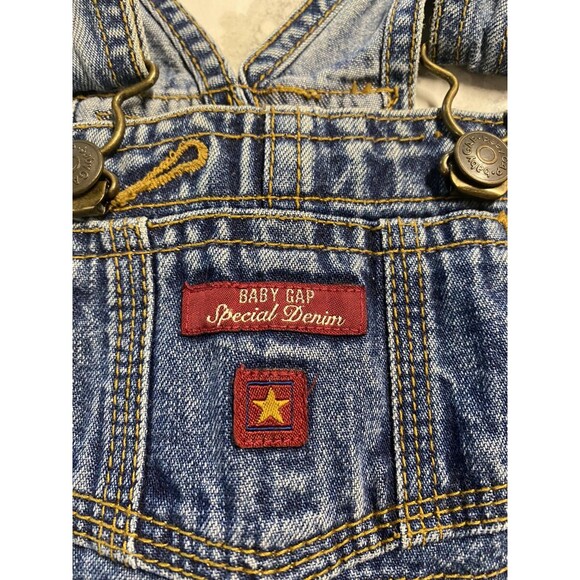 VINTAGE Baby Gap Special Denim Overalls With Stars RARE 3-6M - Picture 2 of 4
